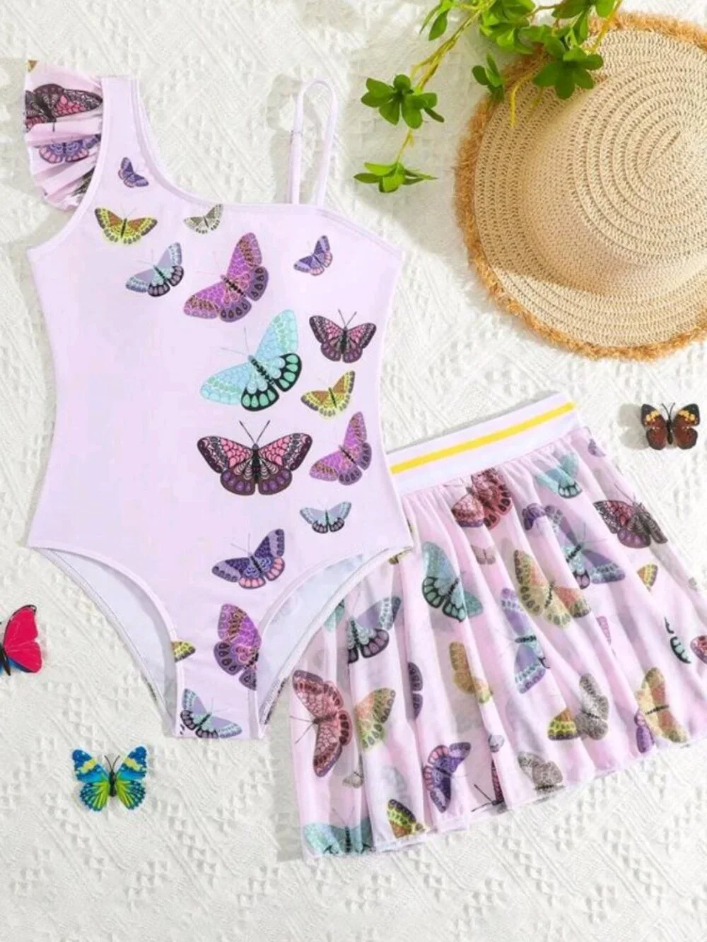 Girls Butterfly swim with skirt cover size 10-12 Girl (F18)